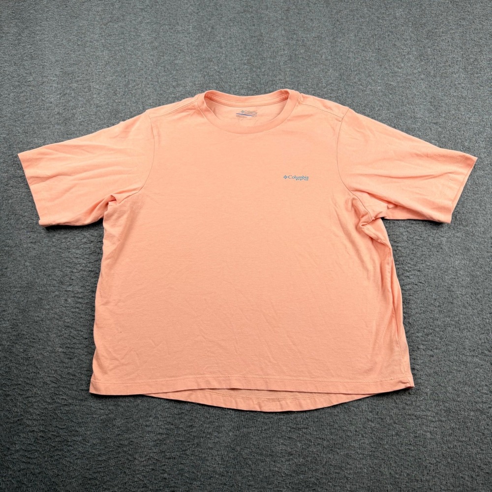 Columbia PFG Men's XS Peach‎ Pink Short Sleeve Tropical Graphic T-Shirt XL3675